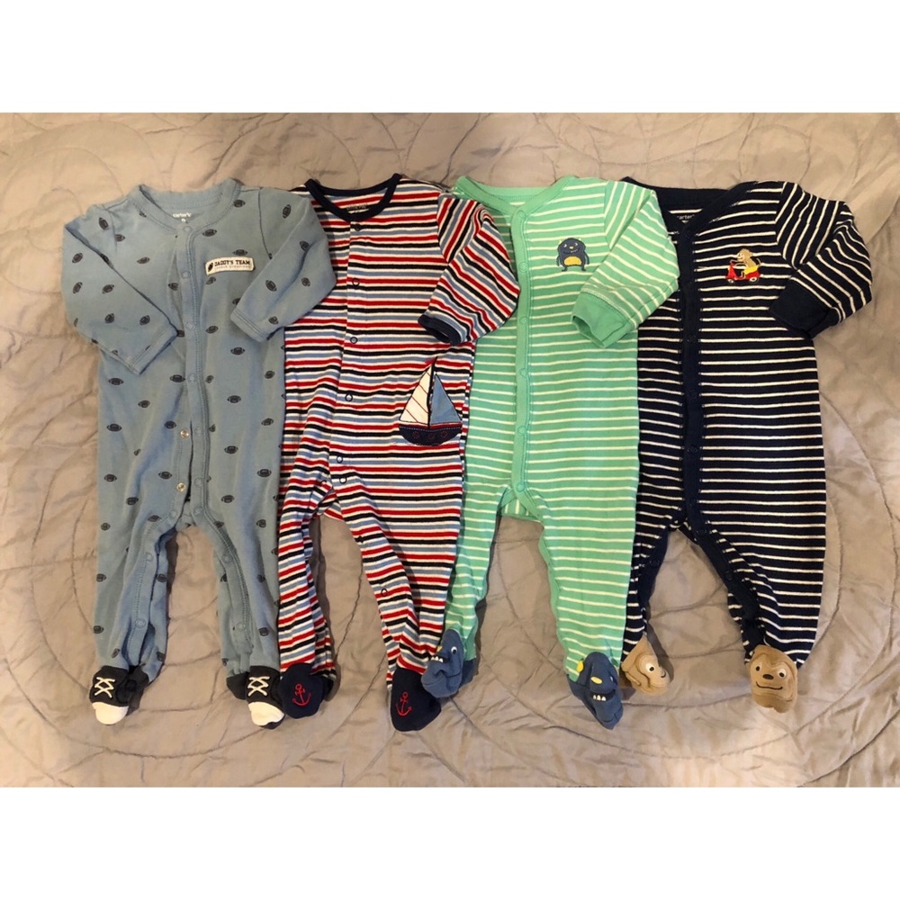 Set of 4 Carter’s Cotton Snap Sleepers